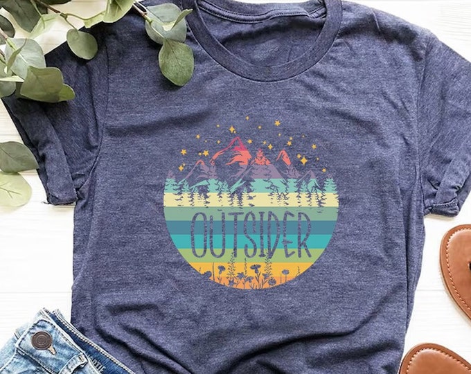 Outsider Shirt, Adventure T-Shirt, Hiking Shirt, Camping Shirt, Travel Graphic Tees, Travel Shirt, Nature T-Shirt, Camping Family Shirt