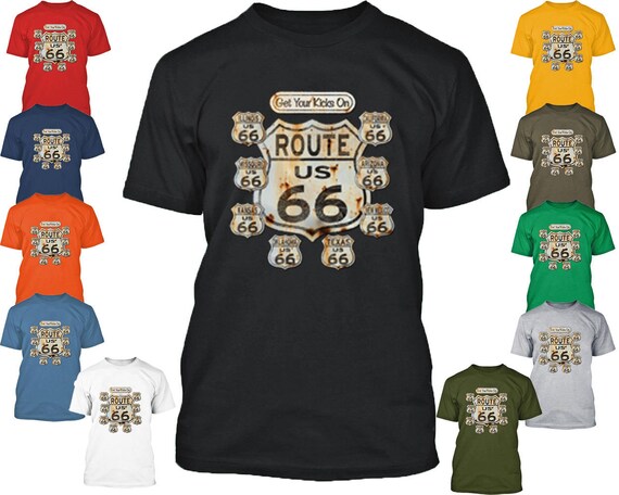 Men/'s Gildan T-Shirt Ideal Birthday Gift or Present Route 66 Sign Distressed