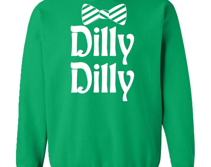Dilly Dilly BOW TIE St. Patrick's Day Unisex CREWNECK Sweatshirt Irish Party Shamrock Irish Beer Party