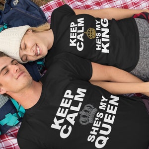 Picontshirt King And Queen Crowns Coppia Di Magliette Abbinate Per Lui E Per Lei, Bianco, Men M - Foto 6