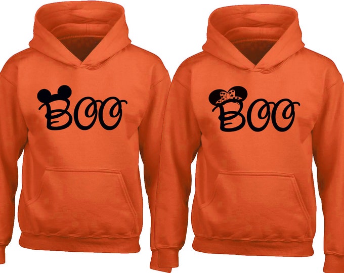 Halloween Couple HOODIE BOO Mouse EARS Halloween Party Funny Couple Sweatshirt Create Your Couple