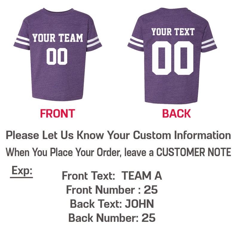 Customized Toddler Football Jersey Personalized Toddler Jersey Etsy