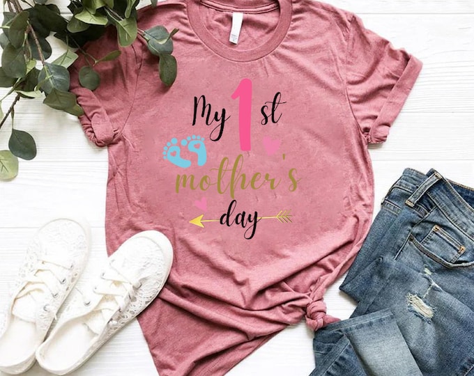 My First Mothers Day Tee Shirt Mothers Day Shirt, Custom Mother's Day Gift, Mama Mommy Mother Mom Shirt, Gift For Mommy, Custom Tee