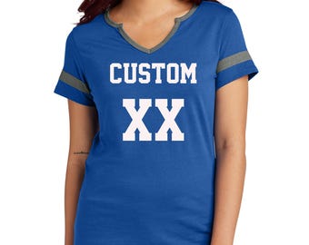 Camiseta de fútbol para mujer personalizable: Camiseta deportiva estilo jersey personalizada