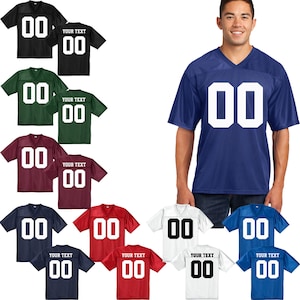 Customized Football JERSEY MESH Personalized Football Jersey Team Adult Mens Jersey Make Your Own Jersey Name and Number Vneck Big FRONT