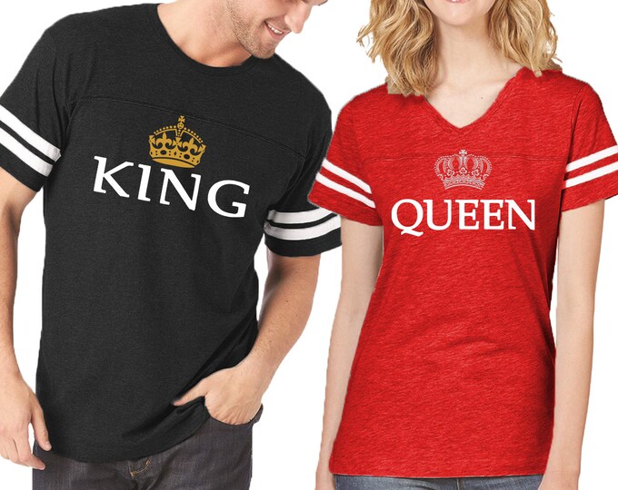 Couple Matching Shirts OLD King Queen FOOTBALL JERSEYS Customized His and Hers Love Tshirts Tees