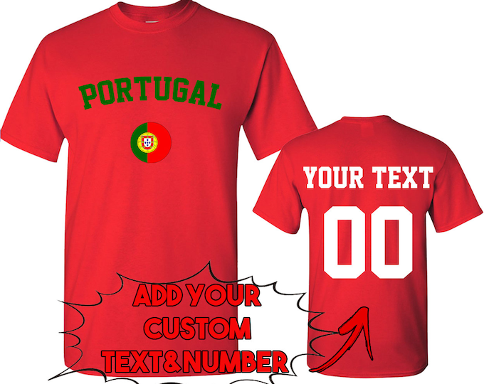 PORTUGAL World Cup Unisex TSHIRT Jersey Custom Text Number Portugal Flag Tee Shirt FIFA World Cup Shirt Jersey