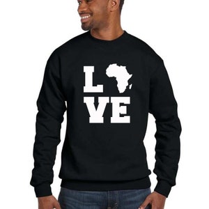 Black Power LOVE CREWNECK Sweatshirt AFRICA Map Burgerrechten Sweatshirt Sweater Christmas Blm Sweater