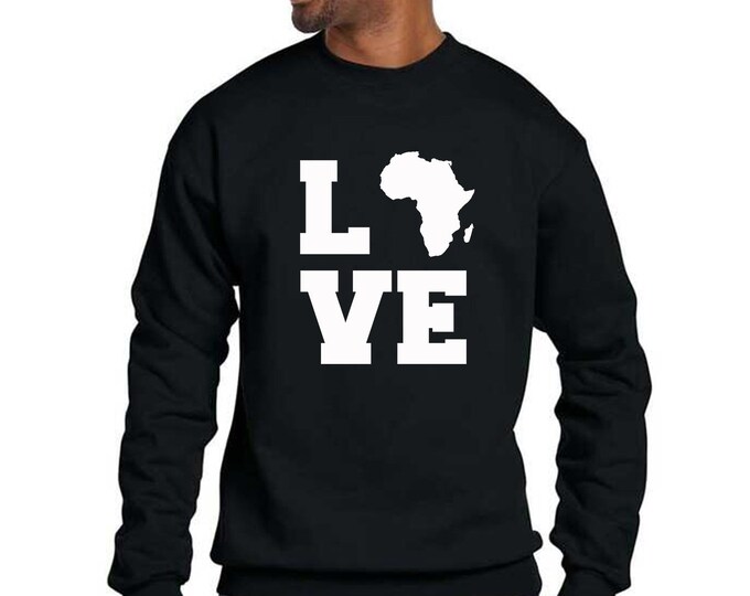 Black Power LOVE CREWNECK Sweatshirt AFRICA Map Civil Rights Sweatshirt Sweater Christmas Blm Sweater