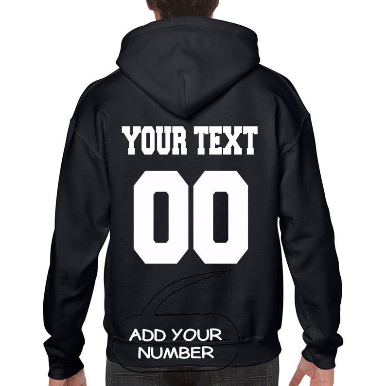 Custom HOODIE Sweatshirt Add Create Your Name Number Back Etsy