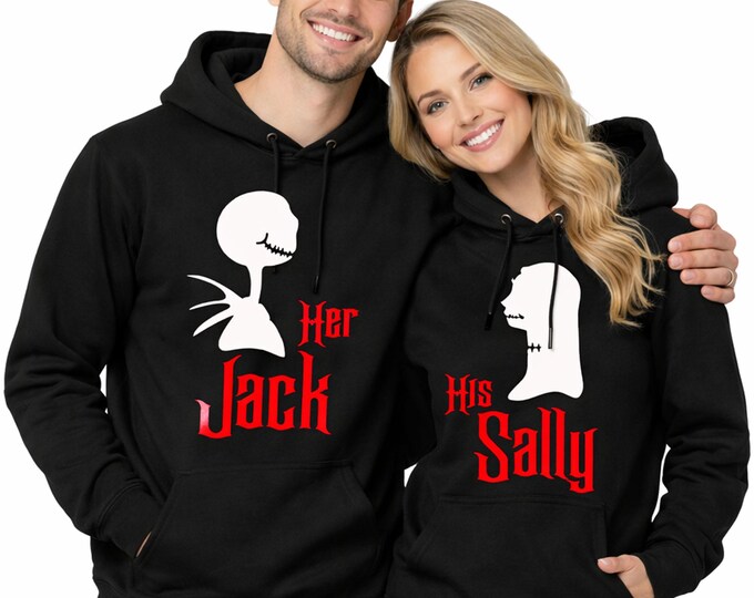 Jack and Sally Halloween Couple Hoodies: Matching Sweatshirt Set