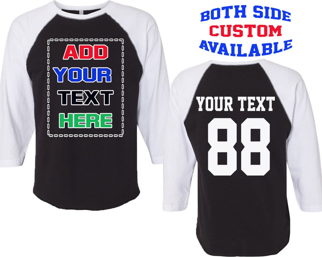 Custom Baseball Raglan Shirt: Add Your Text, Personalized Jersey - Etsy
