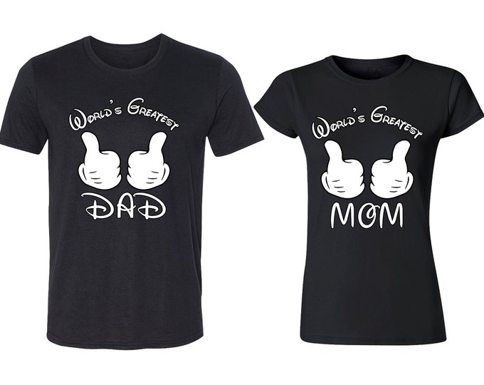 World's Greatest Dad - Mom Couple TSHIRT World's Greatest Mom Couple T-Shirs Best Matching Couple Tee Tee Shirts