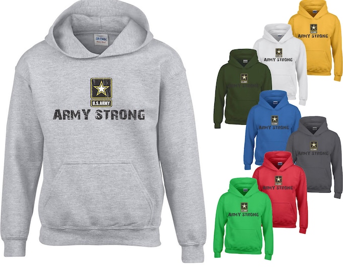 ARMY STRONG Star Logo HOODIE United State of America Military Army Forces Unisex Sweatshirt Hoodie