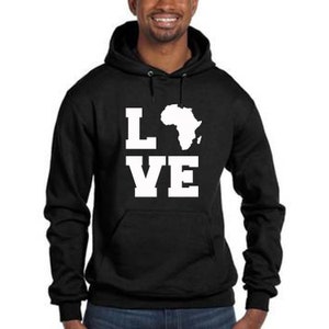 Zwarte Power LOVE hoodie SWEATSHIRT Afrika kaart burgerrechten hoodie Sweatshirt