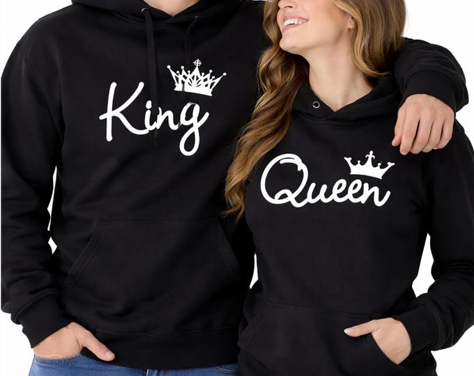 King and Queen Matching Couple Hoodies: Soul Mate Sweaters
