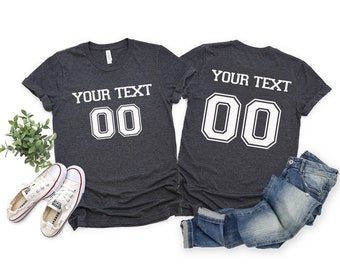 Custom Team Fan Jersey: Personalized Name & Number Football Tee