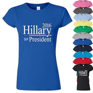 Hillary para o presidente 2016 camiseta feminina 2016 eleição presidencial democrata camiseta 2016 eleição hillary clinton senhora tshirt