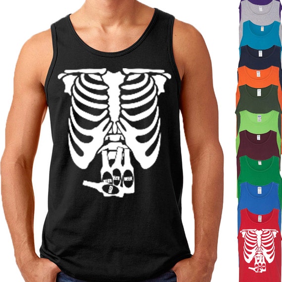 Sudadera con cuello redondo y diseño de esqueleto de cerveza, caja  torácica, disfraz de Halloween, camiseta sin mangas, disfraz de embarazo,  camiseta