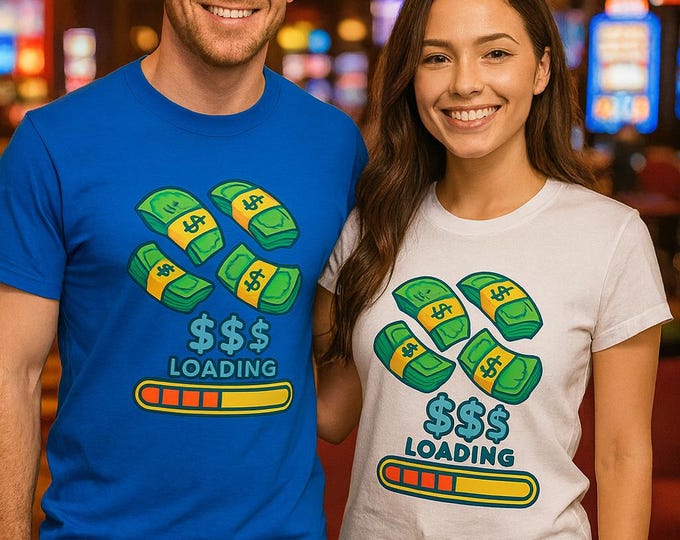 Money Loading T-Shirt – Dollar Bundle Graphic Tee, Motivational Hustler Shirt, Rich Vibes Top Lucky Casino Shirt