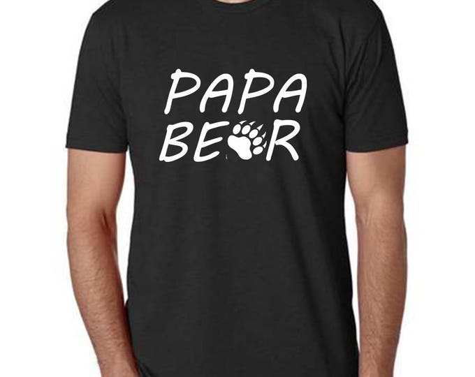 Papa Bear TSHIRT Dad Daddy Father Papa Bear Tee Shirt Fathers Day Tee