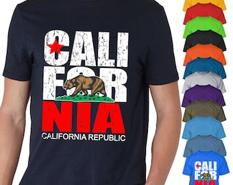 Vintage T-shirt California Republic: Cali Bear Flag-T-shirt