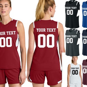Camiseta de baloncesto personalizada con cuello en V para mujer, reversible, para jóvenes y adultos, con nombre y número 441