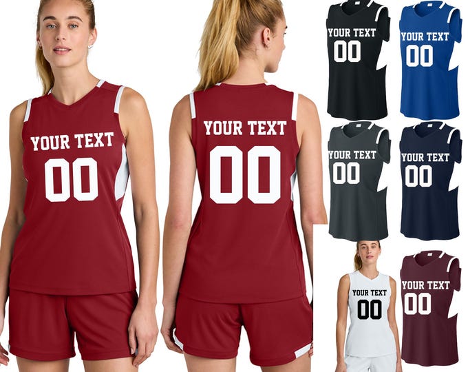 Customized Lady Volleyball Basketball Vneck Collar Jersey Reversible Youth and Adult Size Jersey Basketball Team Jersey Name Number 441