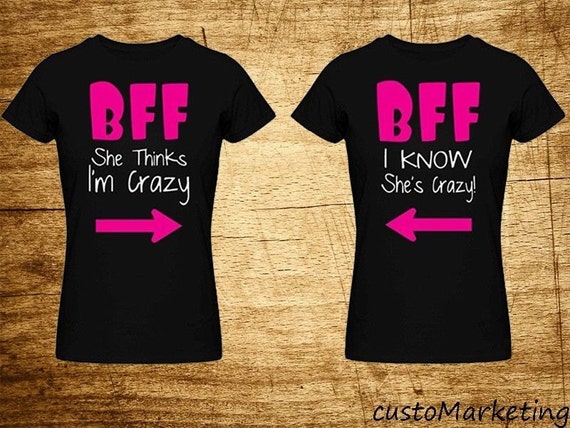 Couple Tee BFF Best Female Friend Couple Matching T Shirt Best Friend  Tee Couple The Best Friends Girls