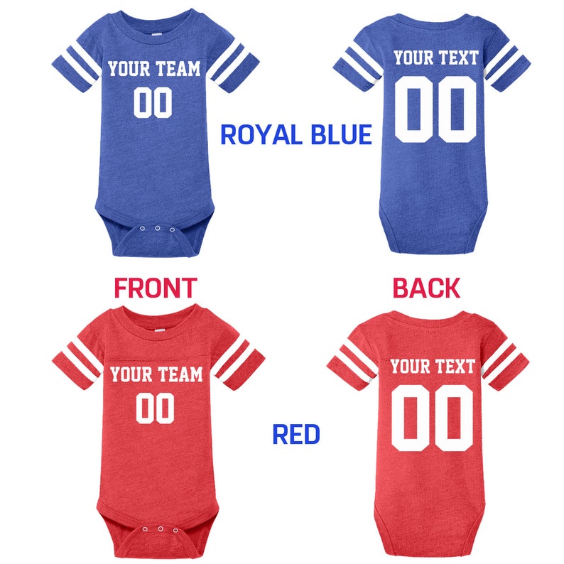 Customized Newborn Football Jersey Personalized Infant Jersey Bodysuit Name and Number Custom Jersey for Kids Newborn Size Jersey Shirt Tee image 5