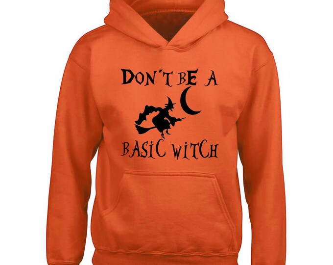 BLACK Logo Don't Be Basic Witch Unisex HOODIE Halloween Hoodie Halloween Boo Costume Hoodie Sweatshirt