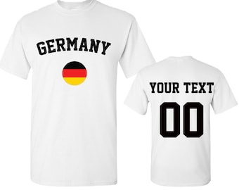 Germany World Cup T-Shirt: Custom Text & Number, German Flag Tee