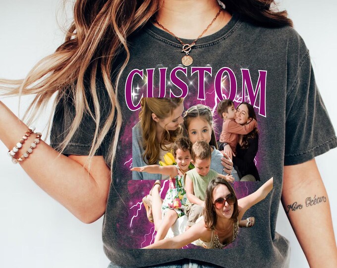 Customizable Bootleg Comfort Colors Shirt for Mother’s Day | Personalized Vintage Mom Tee | Soft Retro Cotton Blend T-Shirt Unisex Gift Idea
