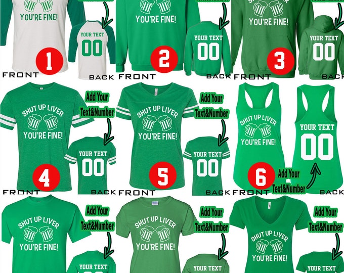 SHUT UP LIVER You Are Fine St Patrick's Day Tees Beer Drinking Party Clover Shamrock St Pattys Day Shirt