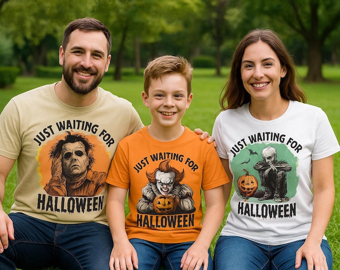 Halloween Family Matching Shirts & Sweatshirts | Horror Movie Murders Character Graphic Tees | Spooky Pumpkin T-Shirts for Men, Women, Kids