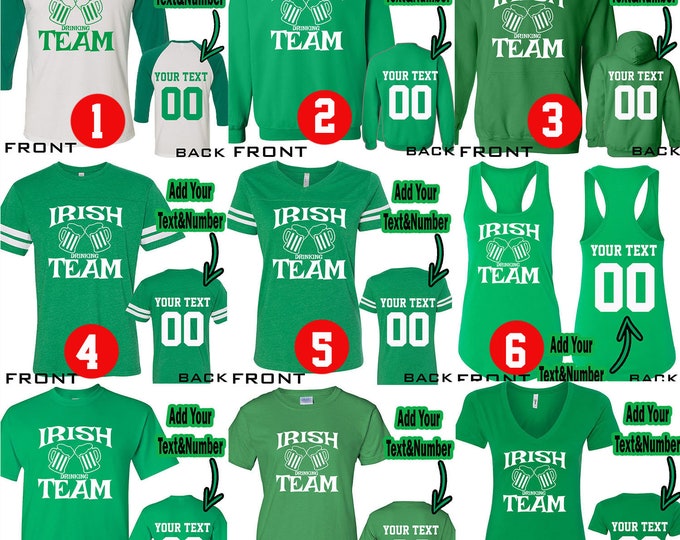 IRISH DRINKING TEAM St Patrick's Day Tees Beer Drinking Party Clover Shamrock St Pattys Day Shirt