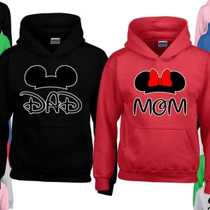 DAD MOM Cartoon Ears Hoodie Cartoon Mouse Dad Mom Hoodies