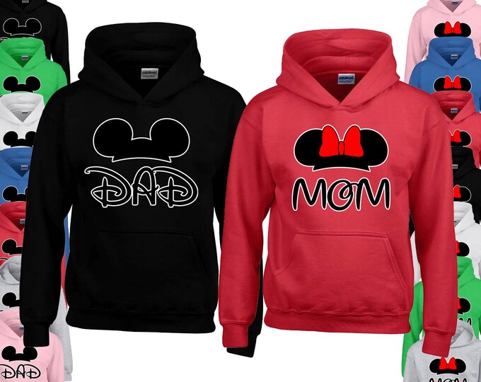 DAD MOM Cartoon Ears Hoodie Cartoon Mouse Dad Mom Hoodies