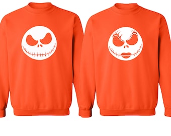 Halloween Couple Sweatshirt: Jack and Sally Matching Crewneck Sweater