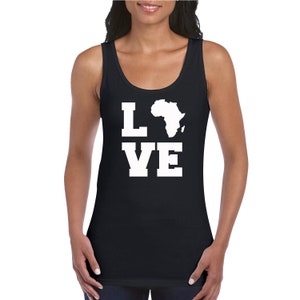 Zwarte Power LOVE vrouwen TANK TOP Afrika kaart burgerrechten vrouw Tank Top