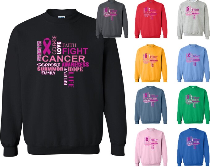 Breast Cancer Support Women's CREWNECK Sweatshirt Breast Cancer Awareness Sweatshirt Wear Pink Crewneck Sweater