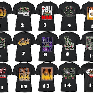CALIFORNIA Tshirts Man UNISEX Cali Life Shirt MULTI Design California Republic All Designs 15 Cali Design Tee Shirt