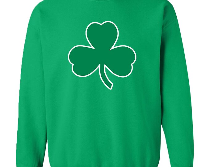 Big IRISH CLOVER St. Patrick's Day Unisex CREWNECK Sweatshirt Irish Party Shamrock Irish Beer Party