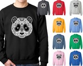 PANDA Sugar SKULL Day of the Dead CREWNECK funny Mexican Gothic Crewnecck Sweatshirt