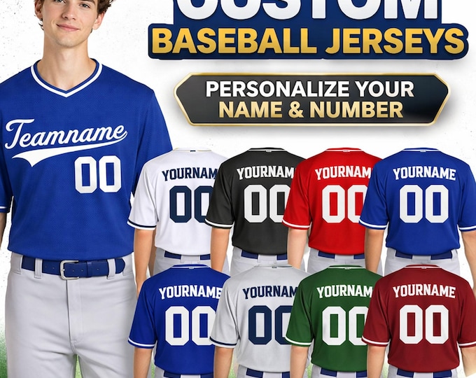 Personalized USA Baseball Jersey, Custom Name & Number Shirt, Youth Kids Baseball Tee, Team Uniform, Sports Gift, USA Fan Jersey