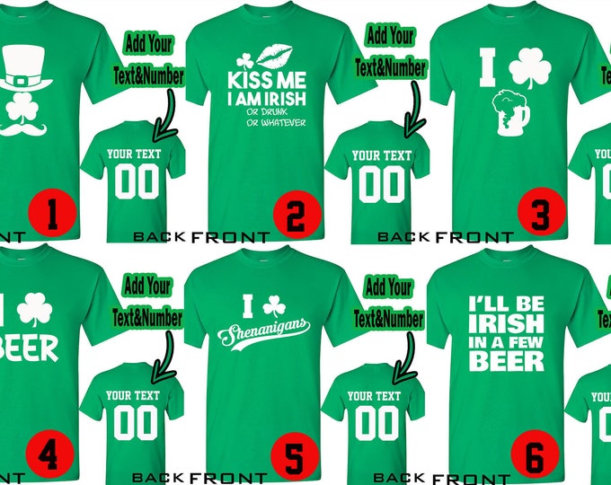 Customize St Patrick's Day Tees Irish Drinking Party Clover St Patty Shamrock 4
