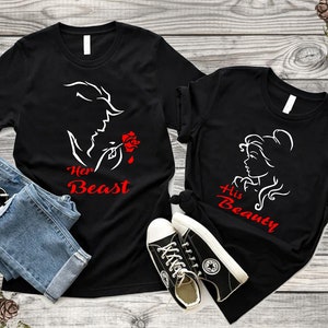 His Beauty Her Beast Couple Shirts Matching Tees Love Matching T Shirts His and Hers New Design Couple Shirts Boyfriend Girlfriend Tee