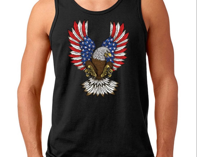 American Eagle Flag Man TANK TOP Sweatshirt American Flag Eagle USA Tee Tank Top