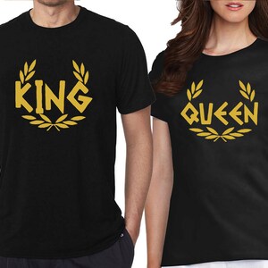 Pareja a juego KING QUEEN camiseta de pareja GREEK estilo amor a juego camiseta de pareja