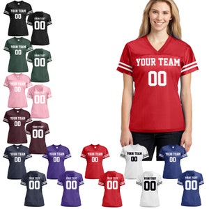 TachinedasCreative Womens Custom Football Jersey Mesh Shirt with Personalized Print